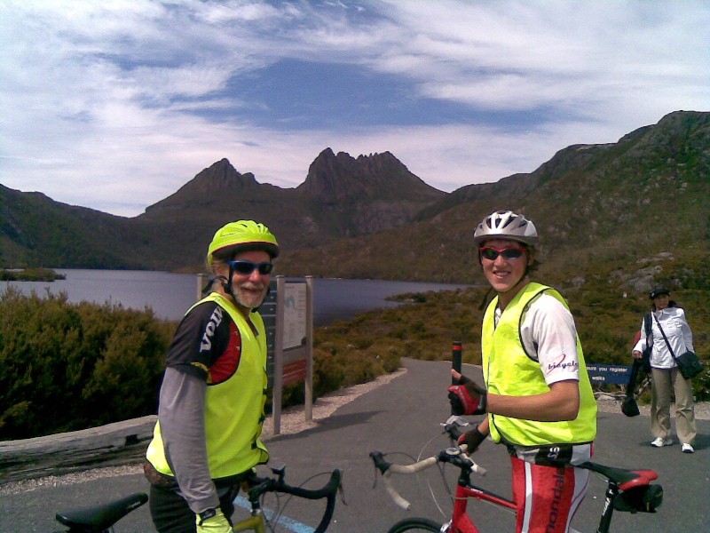 Nic and his Dad, Ric at Cradle Mountain 27/12/2009